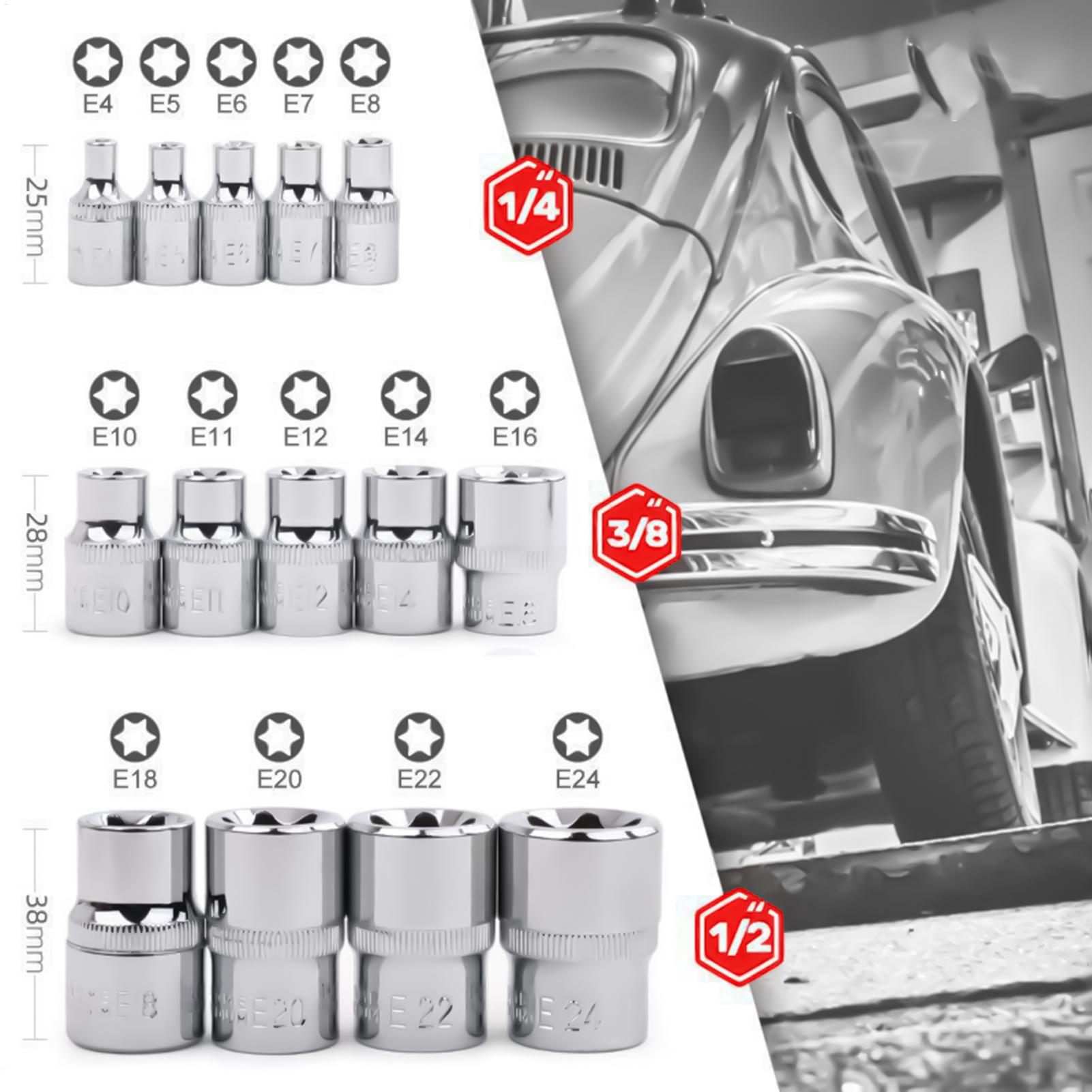 Socket Set - Juego de llaves de vaso portátil,