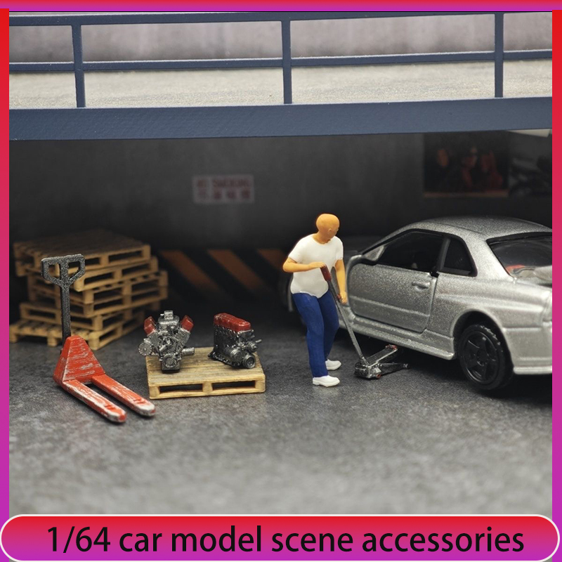 Car Jack - 1:64 Decoración de escenas de taller