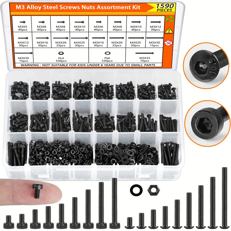 Kit surtido de tornillos M3 de - Socket Set reseña y precio